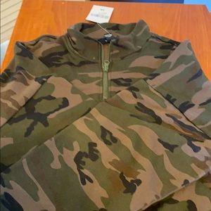 Forever 21 crop top sweater in army fatigue